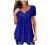 Women's V-Neck Henley T Shirt Flowy Pleated Tunic Blouse Summer Tops Floral Solid Button Down Short Sleeve Tee Shirts