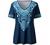 SNKSDGM Women's Summer Short Sleeve V Neck T Shirts Casual Floral Print Blouses Tee Shirt Loose Fit Tunic Tops for Women