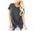 Womens Criss Cross Twist Knot Tops Casual Summer Short Sleeve T Shirts Tunic Top Loose Comfy Tshirts Blouses