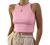 KAMISSY Women Basic Crew Neck Crop Tank Top Solid Rib-Knit Binding Crop Top