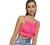 SOLY HUX Women's Ruffle Trim Tie Back Backless Cami Crop Top