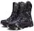 Bitiger Men's Combat Boots with Side Zipper Velcro and Casual Outdoor Mountaineering Trekking Commando Tactical Boots