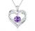 CDE Forever Love Heart Pendant Necklaces for Women 925 Sterling Silver with Birthstone Zirconia, Birthday Anniversary Jewelry Gift for Women Wife Girls