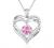 CDE Forever Love Heart Pendant Necklaces for Women 925 Sterling Silver with Birthstone Zirconia, Birthday Anniversary Jewelry Gift for Women Wife Girls