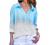 Womens Gradient Cotton Linen Shirt Button Down Long Sleeve Blouse Top Casual Trendy V Neck Collared Tunic Summer Tops