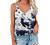 Workout Tops for Women Cute Printing V Neck Camis Shirts Graphic Tee Spaghetti Straps Sleeveless Camisole Tank Tops