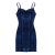 ZAFUL Women's Stars Print Side Slit Velvet Sleeveless Mini Dress Sexy Cowl Front Spaghetti Strap A-Line Mini Dress