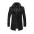 Men's Warmer Wool Coat, Removable Double Collar Peas Coats,Casual Business Slim Fit,Windproof Plus Cotton Coat