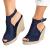 Sandals for Women Wedge,2021 Retro Wedge Ankle Buckle Sandals Fashion Summer Beach Wedges Shoes Open Toe Espadrilles