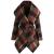 CHICWISH Women's Turn Down Shawl Collar Earth Tone Check/Black White Grid/Black/Plum Wool Blend Coat