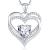 CDE Heart Necklaces for Women Gold-Plated 925 Sterling Silver Birthstone Pendant Necklace Birthday Jewelry Gifts for Women Girls Her Sister Friends