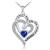 Distance Heart Necklace for Women 925 Sterling Sliver Birthstone Heart Jewelry I Love You to The Moon and Back Necklaces for Mother Girlfriend Wife with Jewelry Gift Box