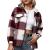 Plaid Shirt Jacket Womens Classic Crop Coat Long Sleeve Button Down Casual Shacket Short Loose Lapel Collared Outwear Top