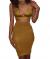 ioiom Women's Glitter V Neck Halter Backless Sleeveless Bandage Bodycon Midi Dress