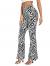 SOLY HUX Women's Print Elastic High Waisted Flare Leg Bell Bottom Pants