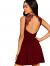 SheIn Women's Sleeveless Lace Applique Cocktail Backless Party Flare Mini Dress