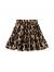 SheIn Women's Leopard Print Drawstring Waist Layer Ruffle Hem Short Skirt