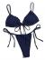 Lilosy Sexy Ribbed Padded String Thong Brazilian Bikini Swimsuit Set for Women Side Tie Knotted Bathing Suit 2 Piece