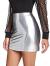 MakeMeChic Women's Neon Zip Back Leather Y2K Skirt PU Bodycon Short Mini Skirt