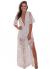 Eleter Women's Deep V-Neck Lace Romper Short Sleeve Long Dress