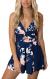 Angashion Women's Sexy V Neck Printed Spaghetti Strap Beach Romper Shorts Jumpsuit XS-3XL