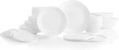 Corelle®| Winter Frost White 78pc Dinnerware Set | Service for 12 | Classic White |Easy-to-Clean | Triple-layer strong glass resistant to chips and cracks |Made in USA