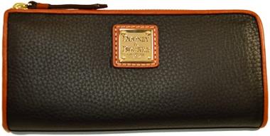 Dooney & Bourke Pebble Leather Clutch Wallet, Black