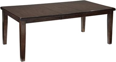 Signature Design by Ashley Haddigan Traditional Rectangular Dining Extension Table, Seats up to 8, Dark Brown