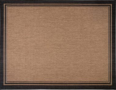 Gertmenian 22012 Outdoor Rug Freedom Collection Bordered Theme Smart Care Deck Patio Carpet 9x13 Extra Large, Border Black Tan