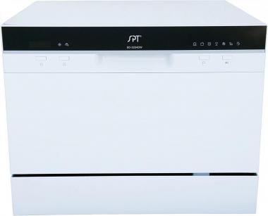 SPT SD-2224DW ENERGY STAR Compact Countertop Dishwasher with Delay Start - Portable Dishwasher with Stainless Steel Interior and 6 Place Settings Rack Silverware Basket for Apartment Office And Home Kitchen, White