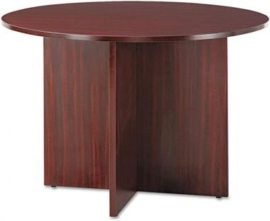 Alera ALEVA7142MY Valencia 29-1/2 in. x 42 in. Round Conference Table with Legs - Mahogany