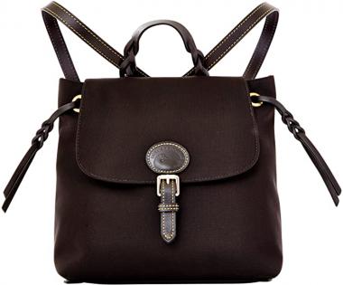 Dooney & Bourke Flap Backpack Canvas/Leather Black