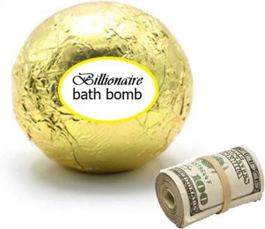 The Billionaire Bath Bomb with Real Cash Money, Up to $100 in Each One, Bath Bombs with Surprise Inside, Luxury Gold Lavender Scented, Gift idea for Women