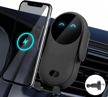 AJUBENCE Smart Car Wireless Charger Phone Holder, 10W Wireless Charging Car Mount for Air Vent, Wireless Auto-Sensor Clamping Car Phone Holder for iPhone 13/12 Pro Max Samsung S22 Ultra S21