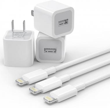 (Apple MFi Certified) iPhone Charger Cable,plmuzsz 3Pack Data Sync Charging Cords with 3Pack USB Wall Charger Travel Plug Adapter Compatible iPhone 12 Pro/11 Pro/Xs/XR/X/8/8Plus and More