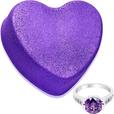 Size 8 Ring Cosmic Love Heart Bath Bomb with Jewelry Inside USA Made Skin Moisturize Fizzie