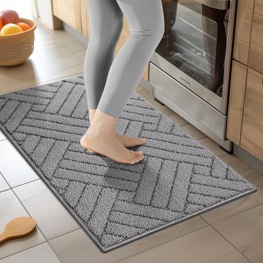 Kitchen Rugs Non Slip Kitchen Mats for Floor Kitchen Runner Rug, 20"x31.5"Grey Absorbent Resist Dirt Comfort Standing Mat for Entryway,Hallway, Front of Sink, Machine Washable