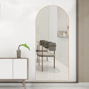 RACHMADES Full Length Mirror 65"x24", Large Mirror, Arched Body Mirror, Floor Mirror with Stand, Wall Mirror Standing Hanging or Leaning Against Wall for Bedroom, Sleek Arched-Top Mirror, Wall Mirror