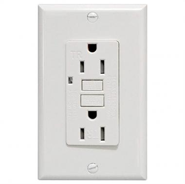 GFCI Outlet 15A Standard Decorative Tamper Resistant Duplex Receptacle with LED Indicator, Ground Fault Circuit Interrupter, Decorative Wallplate, Safelock Protection, UL Listed, White (1)