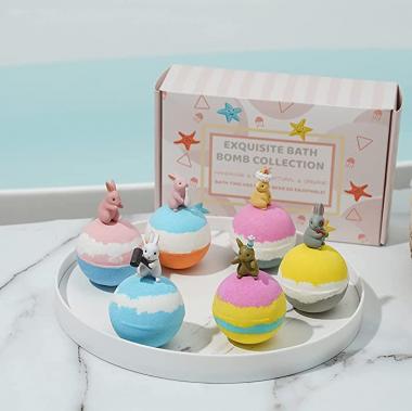 6 Pack 3.6 OZ Bath Bombs Peter Rabbit Gift Set Bubble Bombs Inside Surprise MISHIU Fizzy and Bubbly Bath Balls Set for Boys, Girls Color Bath Tablets Gift Set