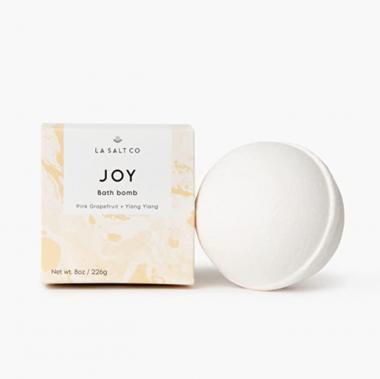 LA SALT CO Joy Bath Bomb, 8 OZ - Large, Handmade with Natural Ingredients, Mineral-Rich Himalayan Salt, Cruelty-Free, Made with Pure Therapeutic Grade Essential Oils