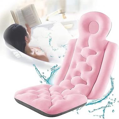 Premium Full Body Bath Pillow For Tub, Bath Tub Pillows Rest 3D Air Mesh Breathable Bath Accessoriest, Spa Ergonomic Bathtub Pillow for Tub Head Back Support ( Color : Pink , Size : Conjoined style )