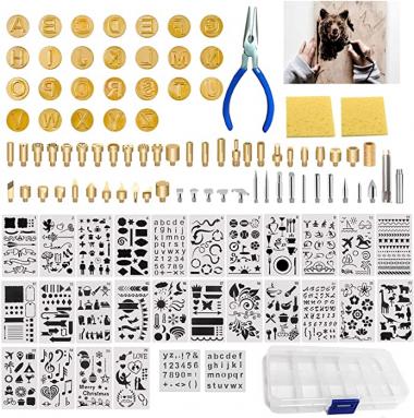 BEZALEL 112Pcs Wood Burning Tips - Pyrography Wood Burning Kit Includes Wood Burning Tips Only Wood Burning Letters Wood Burning Stencils and Patterns for Embossing Carving DIY Adults Crafts Beginners