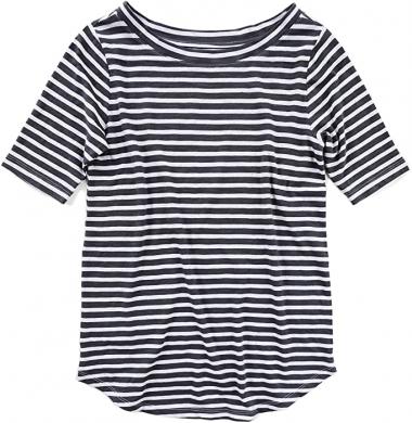 Ann Taylor LOFT Women's Flecked Heather Striped Cotton Tee