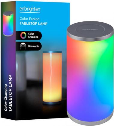 Enbrighten Color-Fusion LED Lamp, Modern Night Light, Touch Sensor, Dimmable Whites & Vibrant RBG Colors, Dorm Essentials, Ideal for Gaming, Office, Living Room, Kids Bedroom, Reading Light, 58148