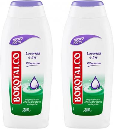 Borotalco:"Lavanda e Iris" Relaxing Bath&Shower, Lavender & Iris Scent - 23.6 Fluid Ounces (700ml) Bottles (Pack of 2) [ Italian Import ]