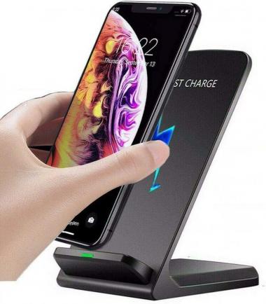 OneCut Qi-Certified 10w Fast Wireless Charger Charging Stand for Samsung Galaxy S22| S21+ | S21 Ultra 5G | S20 | S10 | S10e | S9 | S8 | S7 | S6 Edge | Note 20/10 / 9/8 / Z Flip(Black)