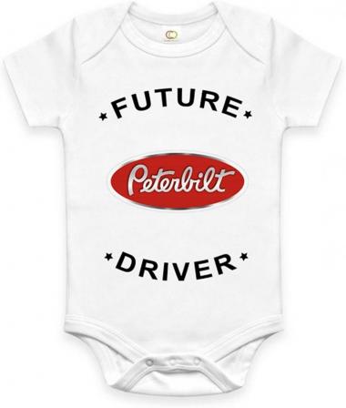 New Future Peterbilt Future Truck Driver Auto Funny Bodysuit Cute Onesie T-Shirt Romper Baby Clothes One Piece. Discover Now!