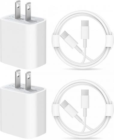 iPad Pro Charger【Apple MFi Certified 】 20W USB-C Fast Charger 2-Pack Wall Charger for iPad Mini 6,iPad Air4,iPad Pro12.9,iPad Pro11 inch 2021/2020/2018,6FT USB to USB Cable Fast Wall Charger