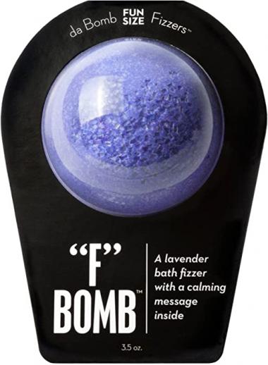 Da Bomb Bath Fizzers "F" Bomb Bath Soak, FUN SIZE Bath Bomb Lavender Bath Fizzer with a Calming Message Inside